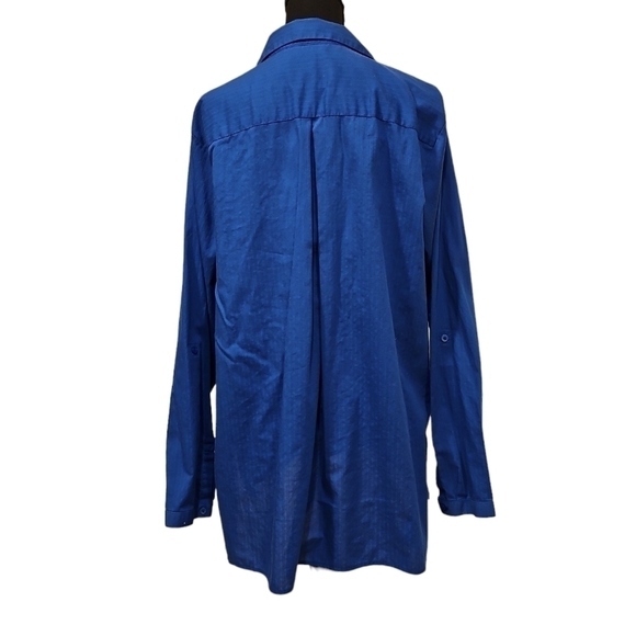 Westbound Woman Wrinkle Free 100% Cotton Blue Button Up Shirt Size 2X - Picture 4 of 6